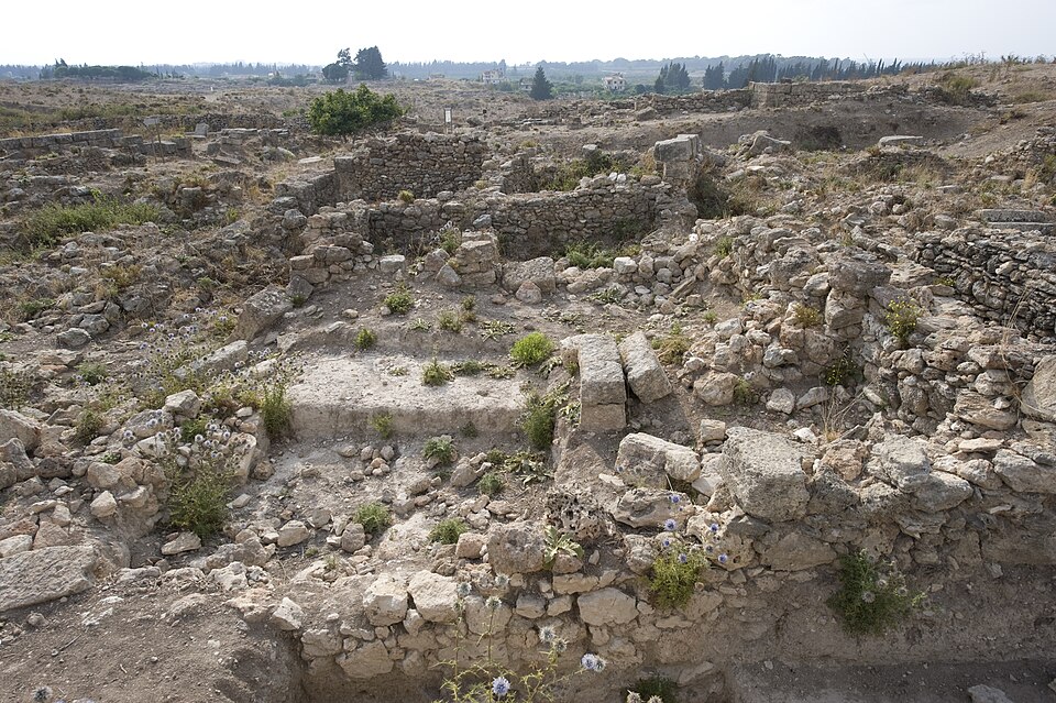 The ruins of the temple of Dagan at Ugarit (Ras Shamra)