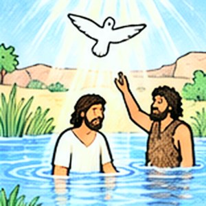 Jesus is baptized