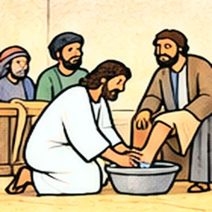 Jesus washes their feet